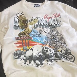 Billionaire Boys Club White Graphic Crewneck Sweater